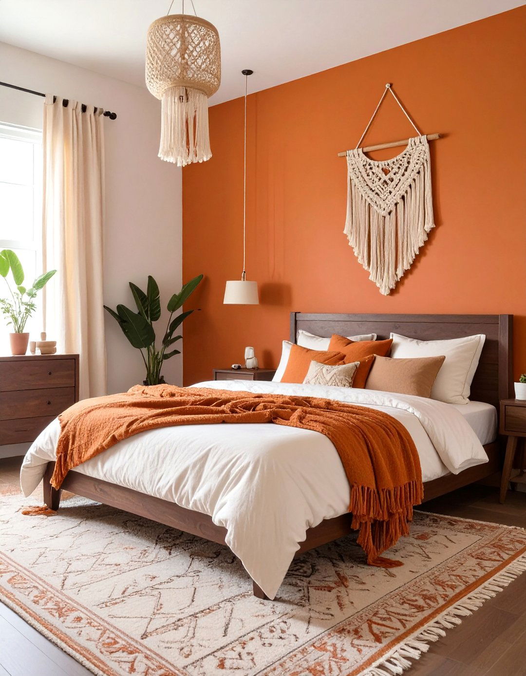 Burnt Orange and Cream Bedroom - 30 color ideas for bedroom