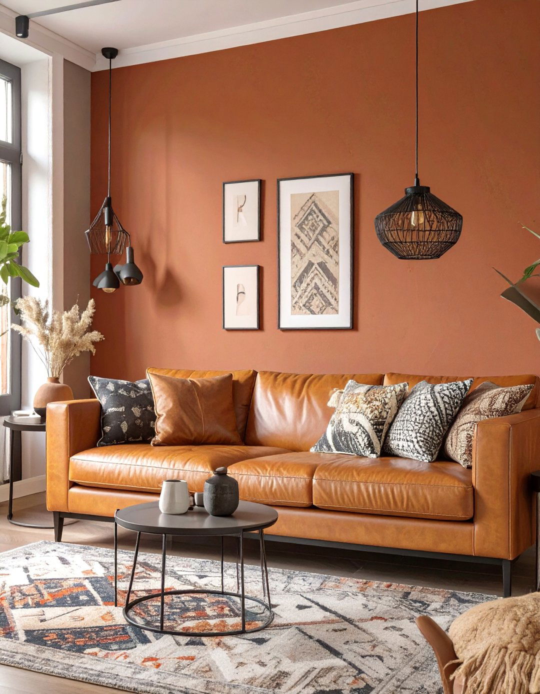 Burnt Sienna Warmth Living Room - 30 color trends 2025 living room interior design trends 2025