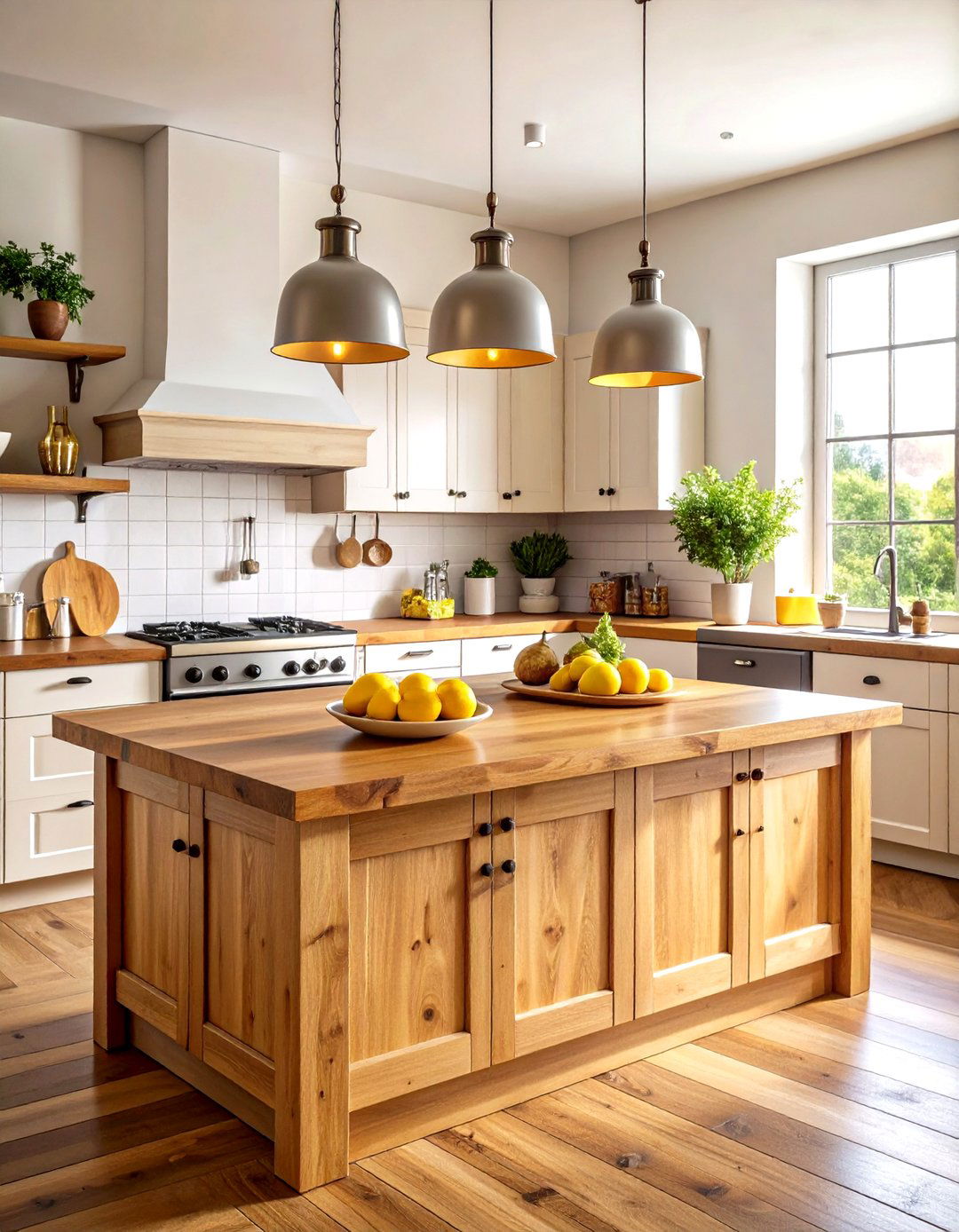 Butcher Block Countertops in a Rustic Kitchen - 30 rustic kitchen ideas