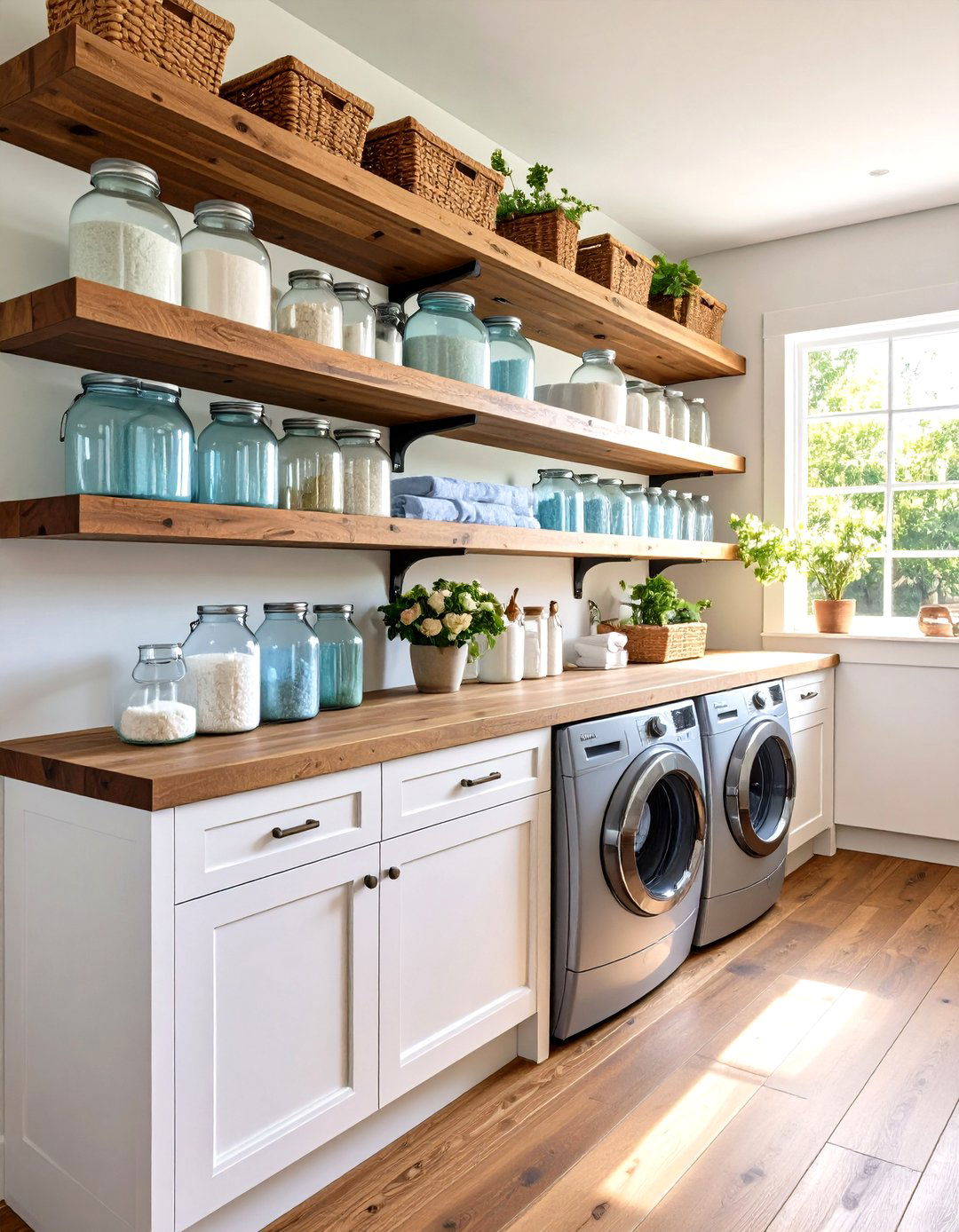 Butcher Block Laundry Room Shelves - 30 laundry room shelves ideas