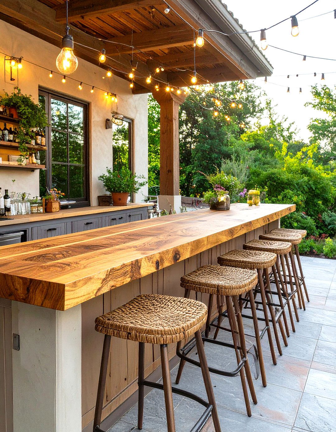Butcher Block Outdoor Bar Top - 30 outdoor bar top ideas