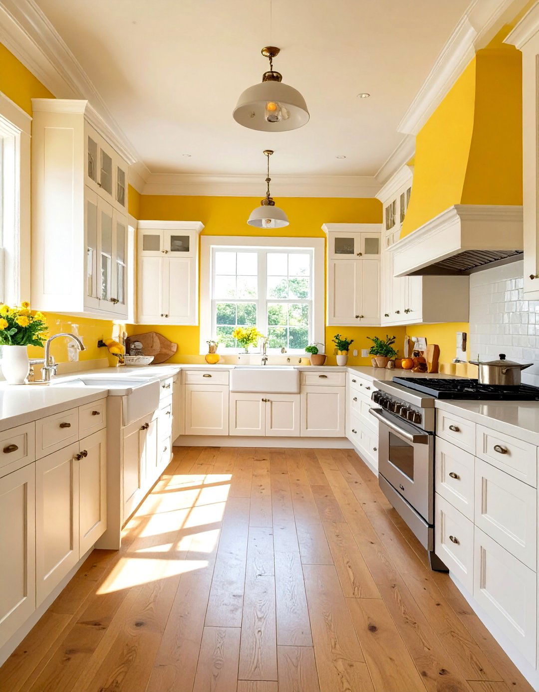 Buttermilk Yellow Kitchen Walls - 30 yellow kitchen ideas