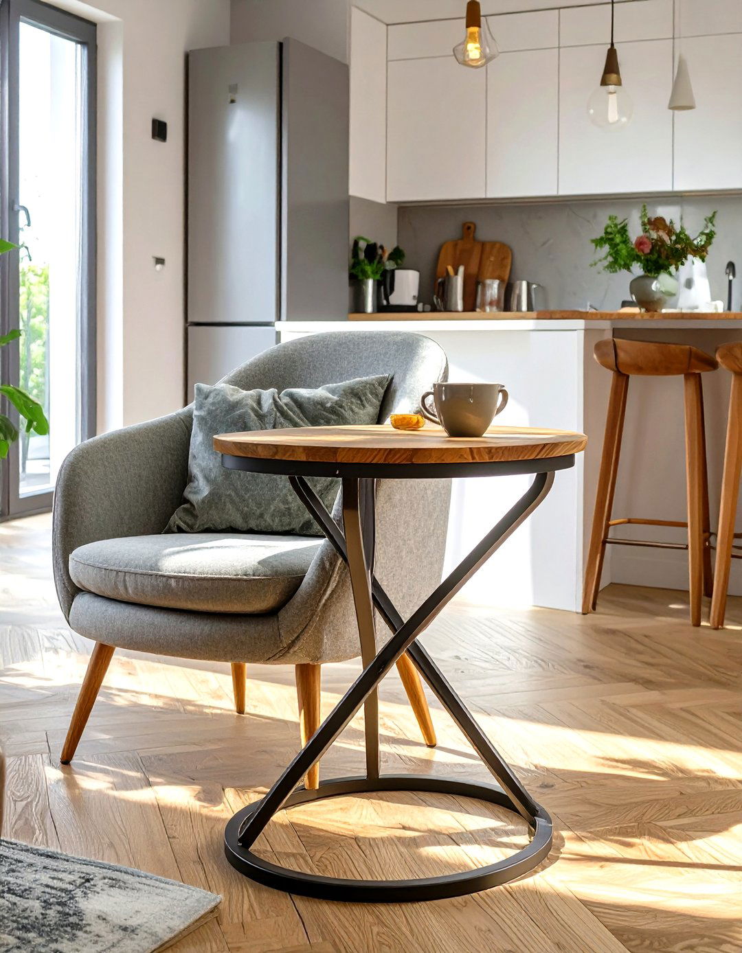 C Shaped Side Table for Sofas or Chairs - 30 small kitchen table ideas