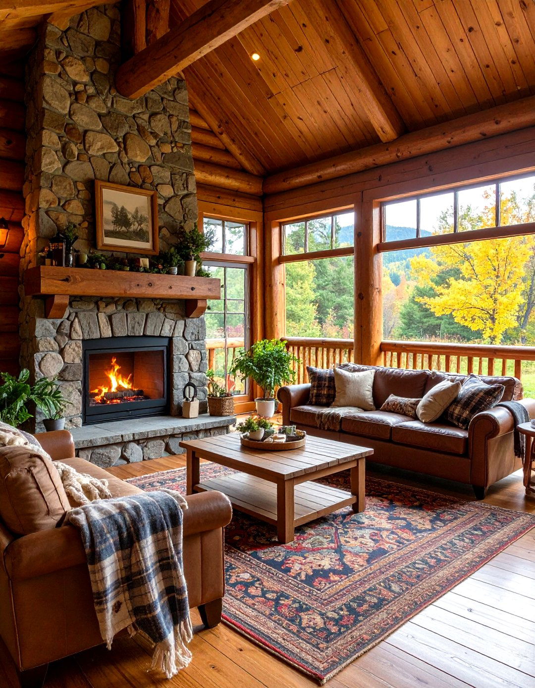 Cabin Inspired Cozy Porch - 30 enclosed porch ideas