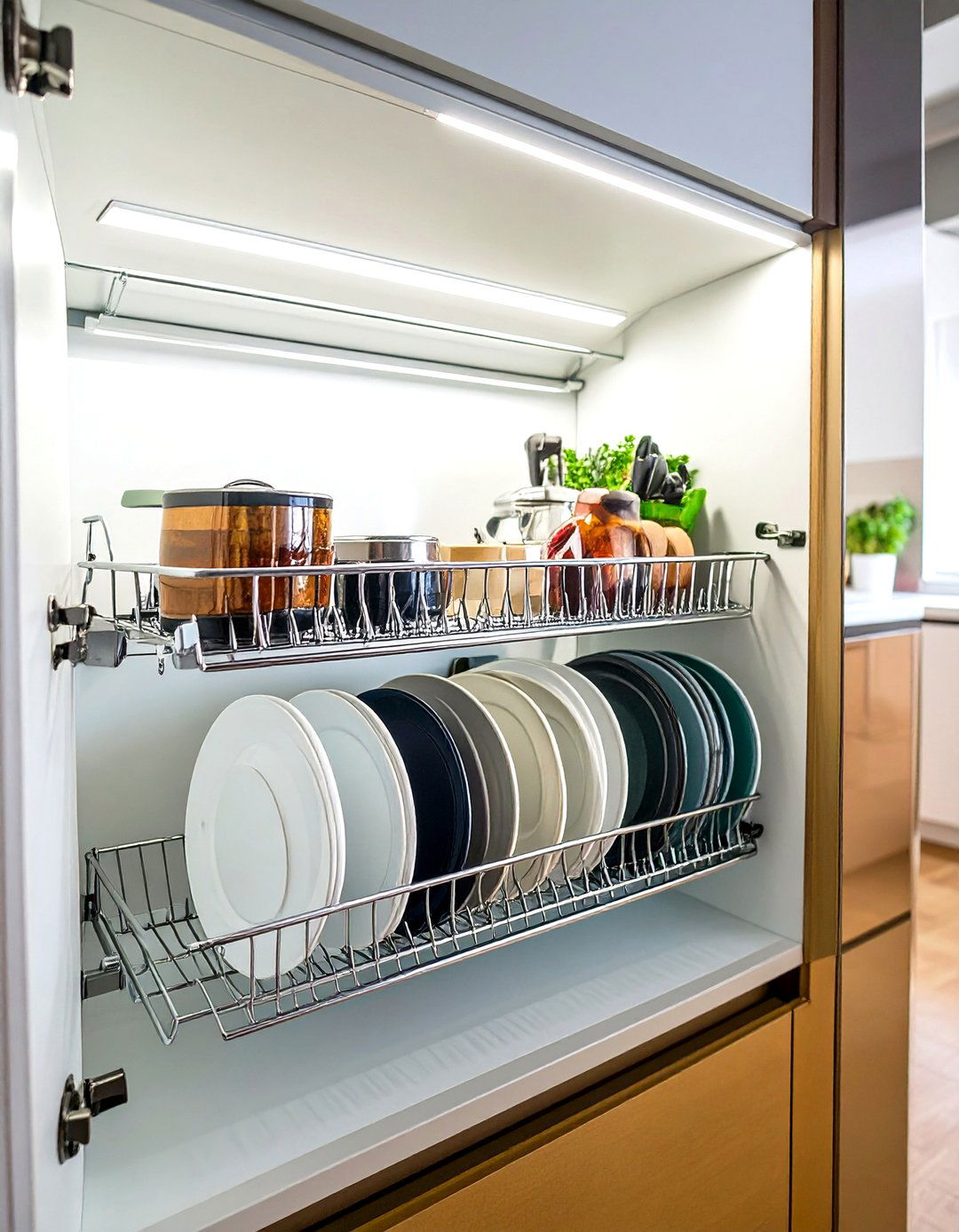Cabinet Door Lid and Pan Organizers - 30 very small kitchen ideas on a budget
