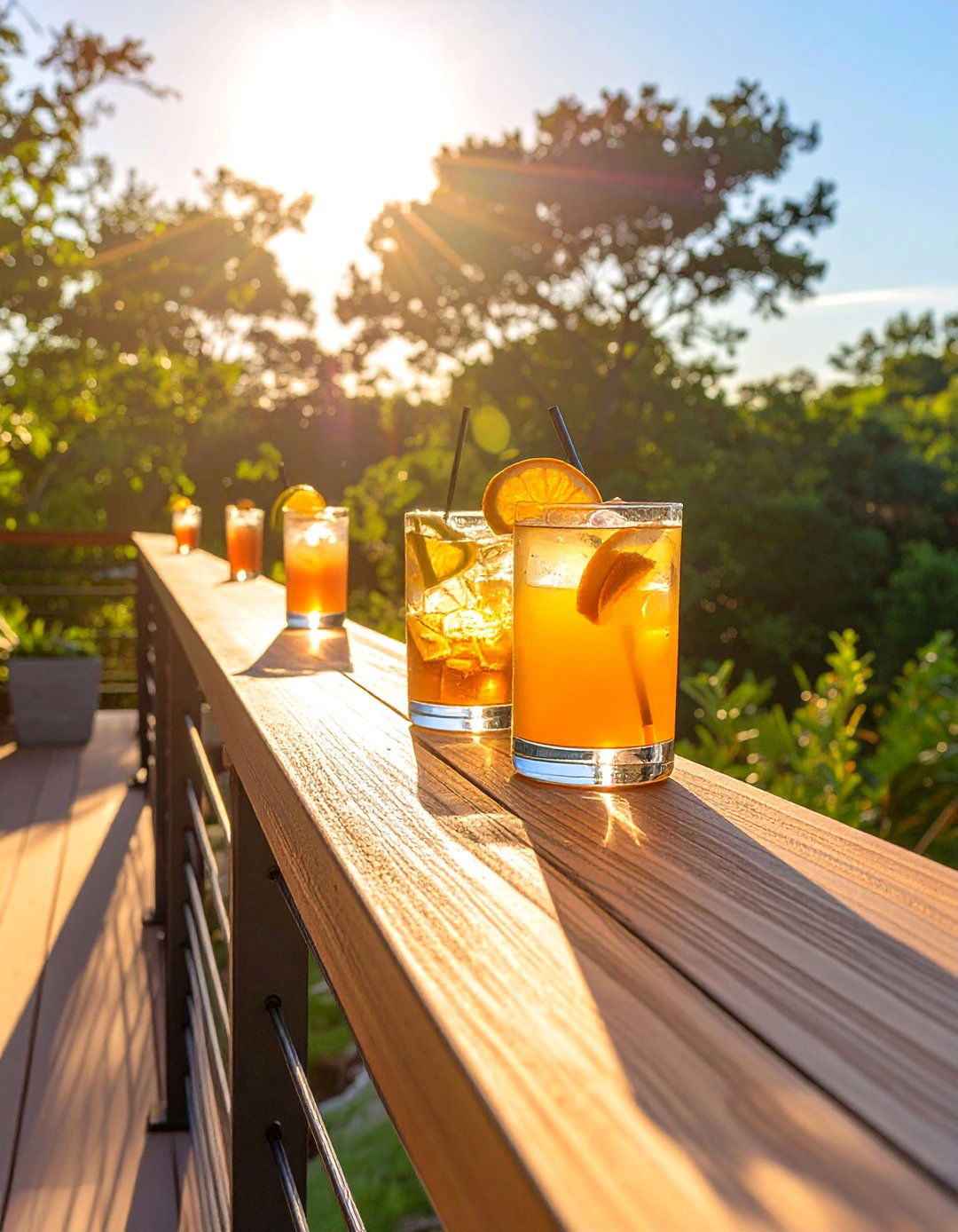 Cable Deck Railing with Drink Rail - 30 cable deck railing ideas