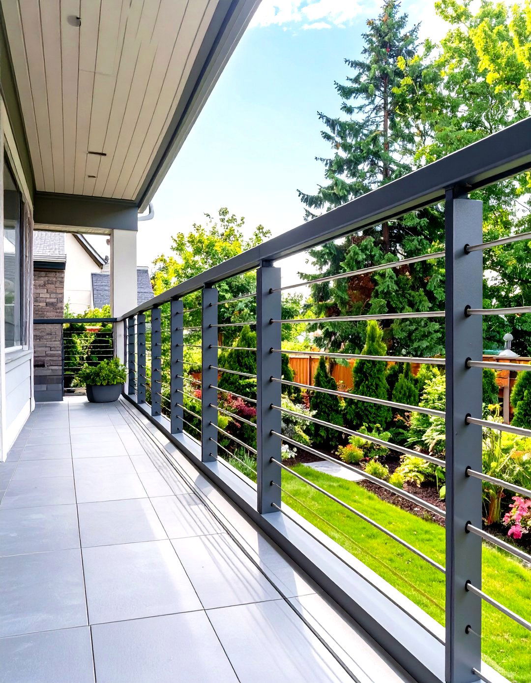 Cable Railing System for Small Porches - 30 small front porch railing ideas