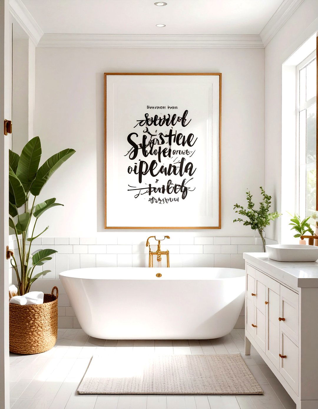 Calligraphy and Typography Bathroom Art - 30 bathroom art ideas