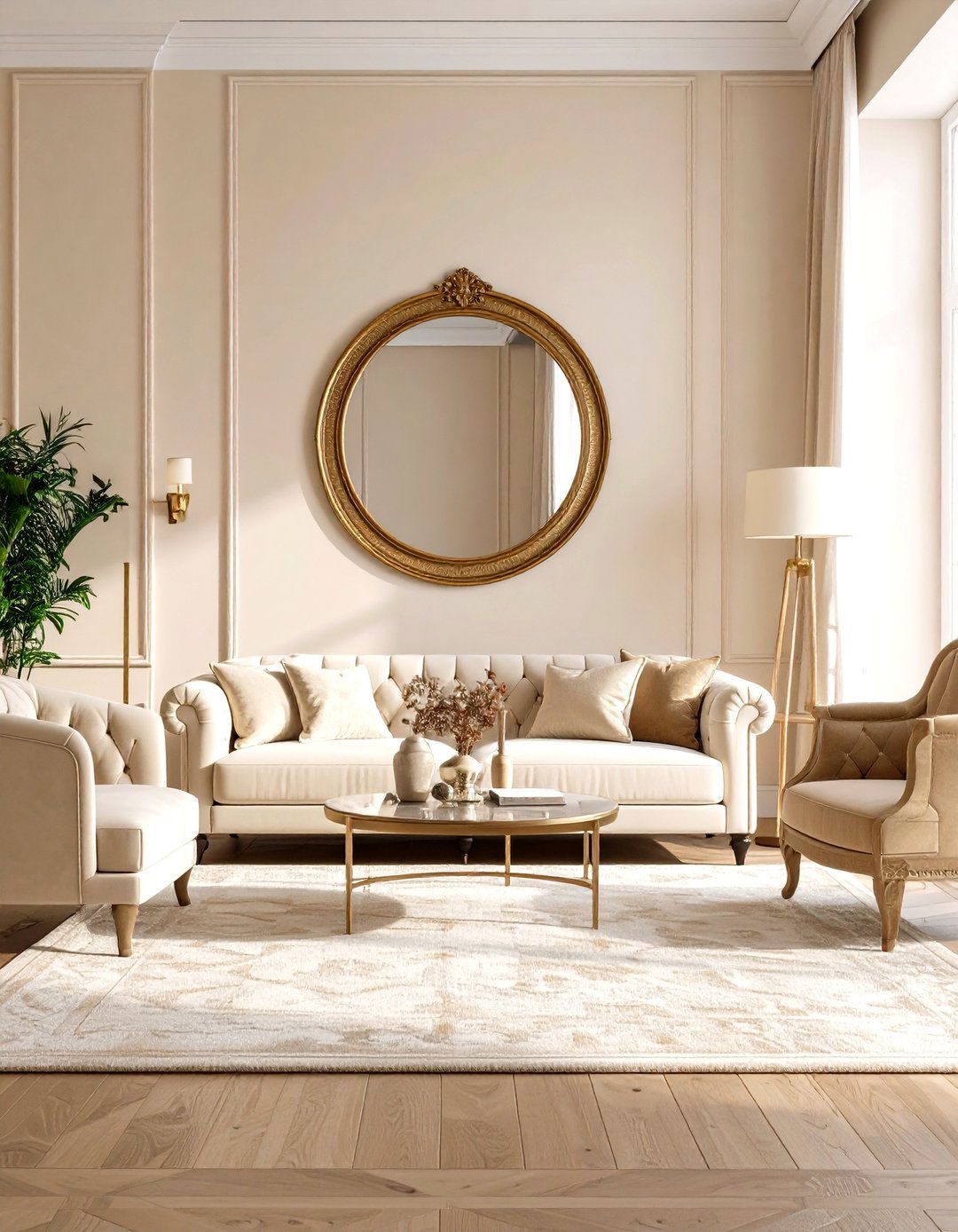 Calming Cream Living Room - 30 living room painting ideas