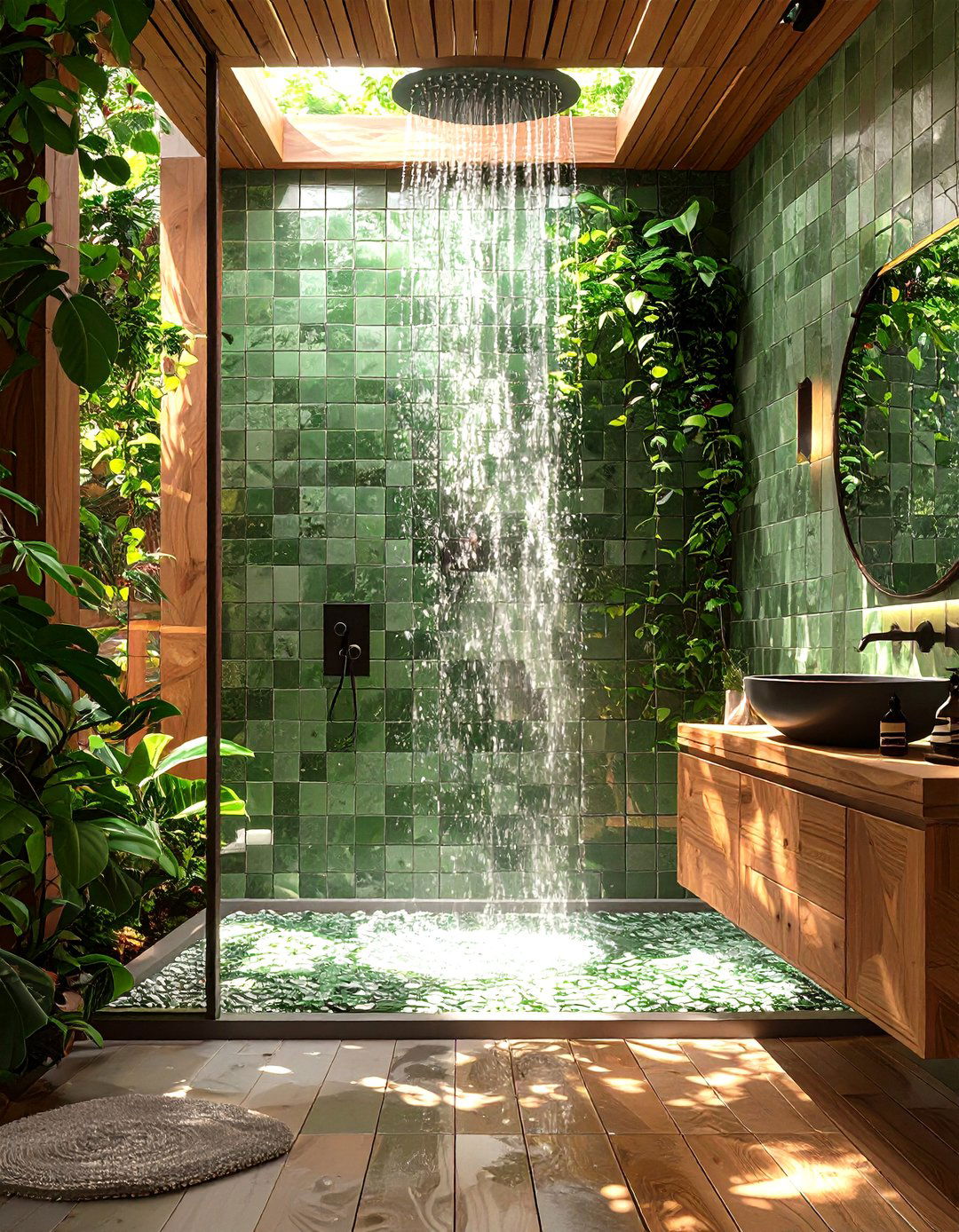 Calming Green KitKat Tile Bathroom - 30 bathroom wall tile ideas