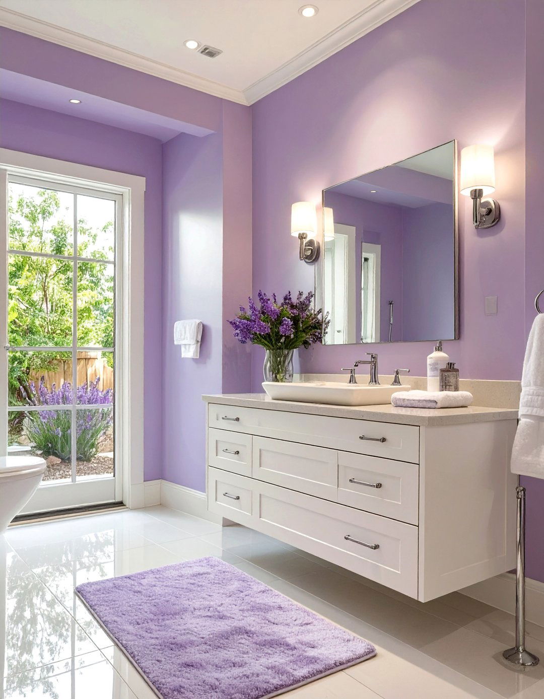 Calming Lavender Bathroom - 30 bathroom wall paint ideas
