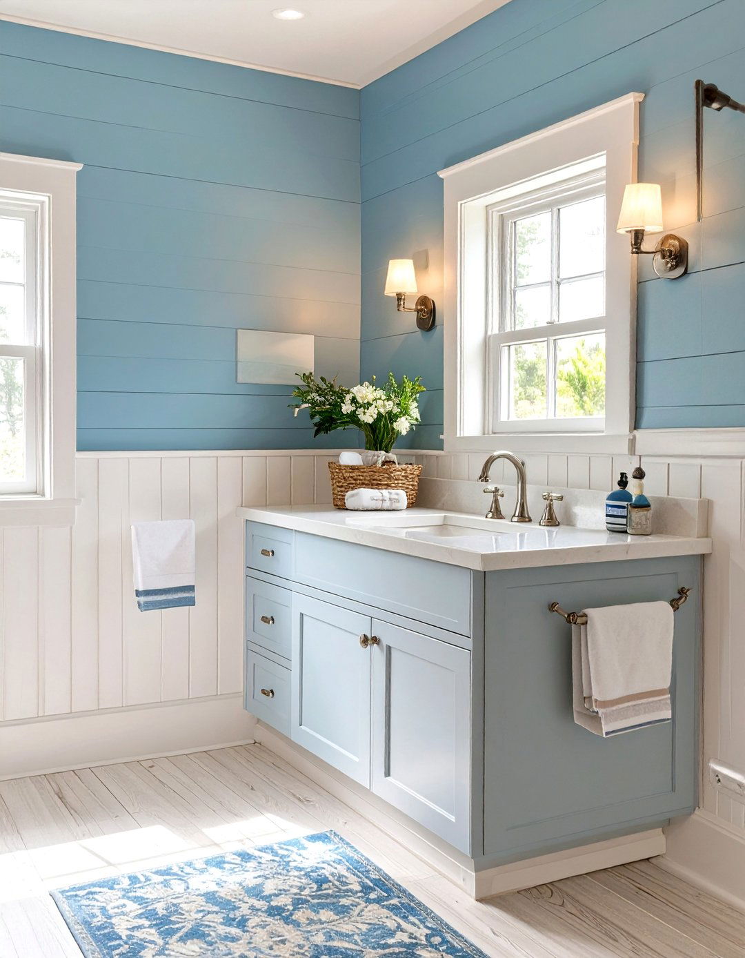 Calming Sky Blue Bathroom - 30 bathroom paint ideas