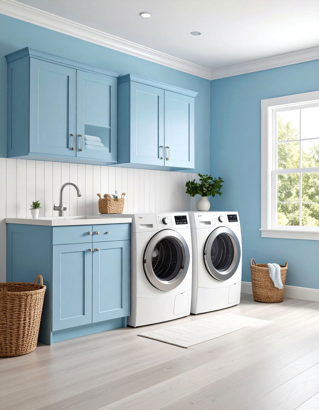 Calming Sky Blue Laundry Room - 30 laundry room paint ideas