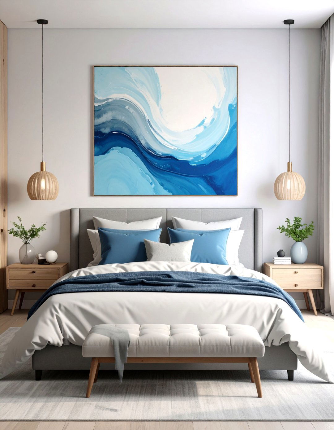 Calming Wall Art in a Bedroom - 30 relaxing bedroom ideas
