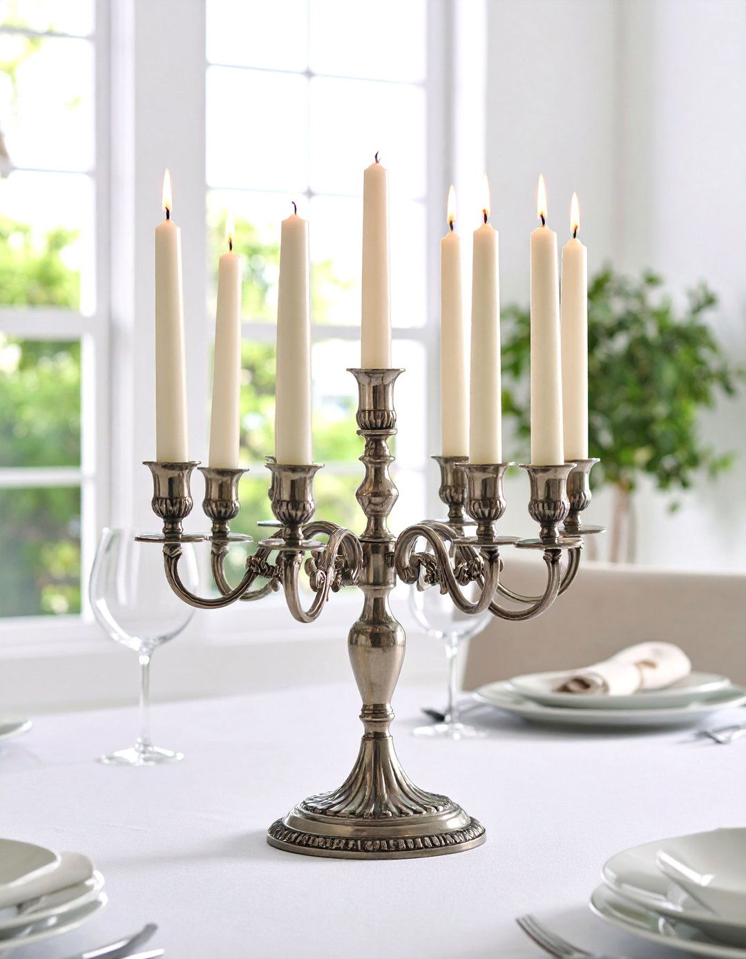 Candelabra for Dramatic Effect - 30 kitchen table centerpiece ideas