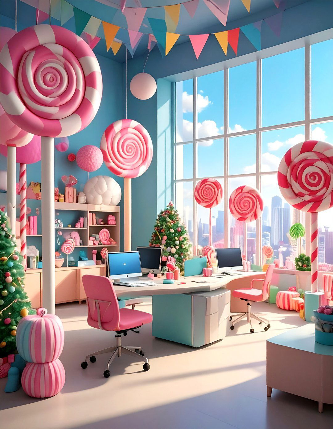Candyland Sweet Escape Office Theme - 30 office  decorating contest ideas