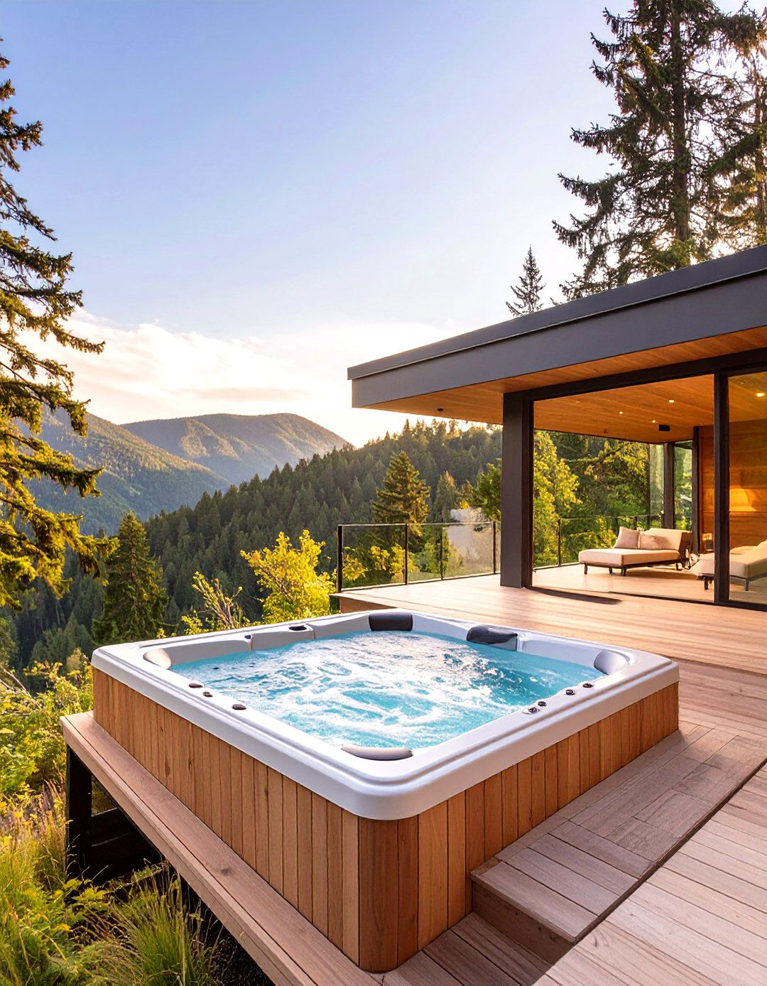 Cantilever Deck Outdoor Hot Tub - 30 outdoor hot tub ideas