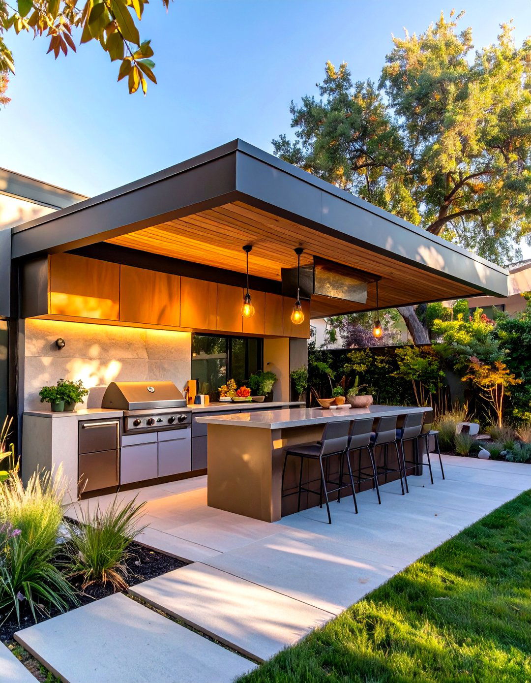 Cantilever Roof Small Covered Outdoor Kitchen - 30 small covered outdoor kitchen ideas