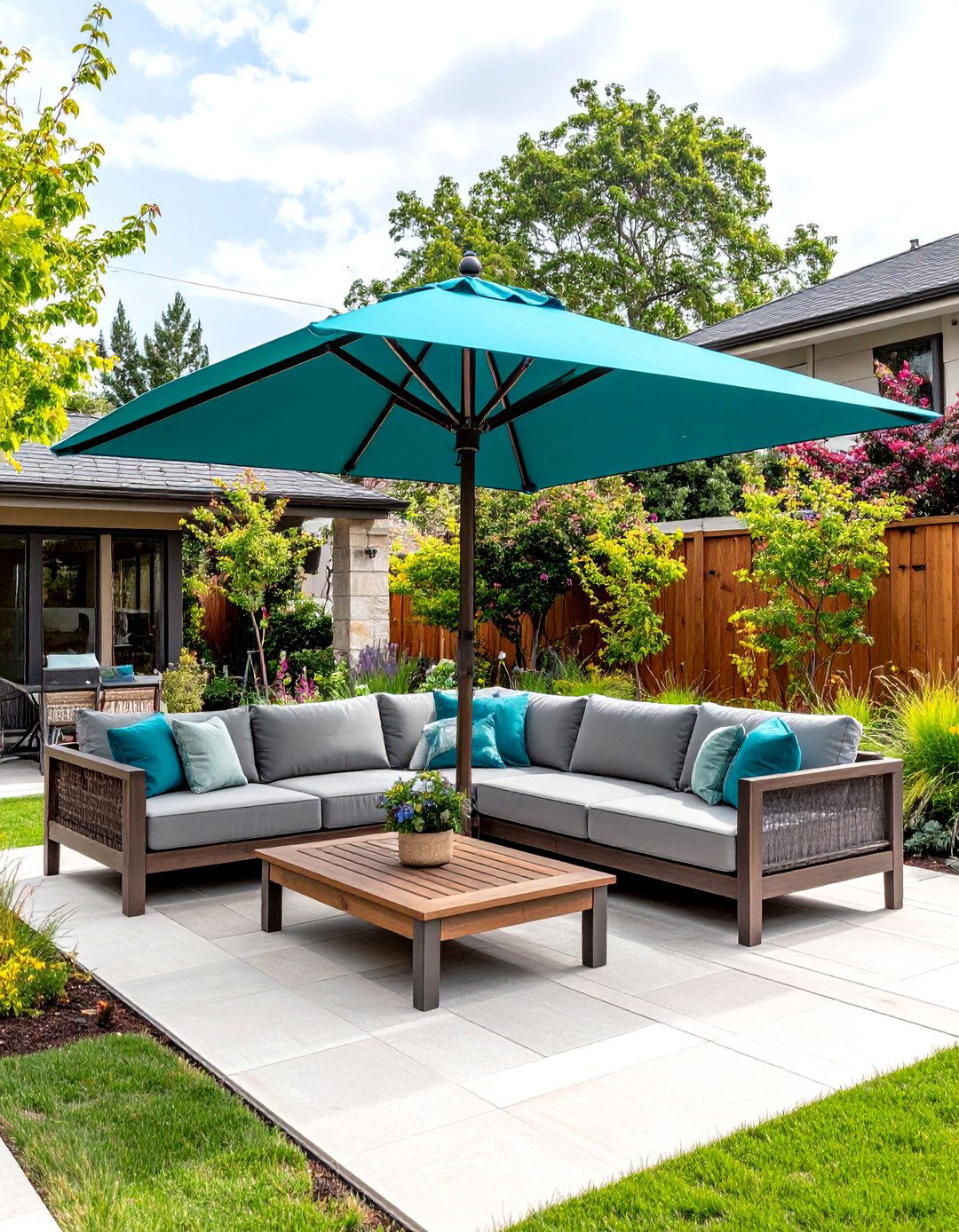 Cantilever Square Umbrella - 30 patio shade ideas