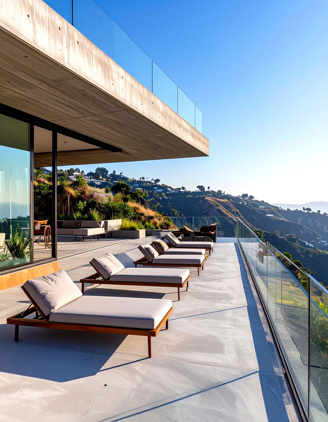 Cantilevered Concrete Deck with a View - 30 concrete deck ideas