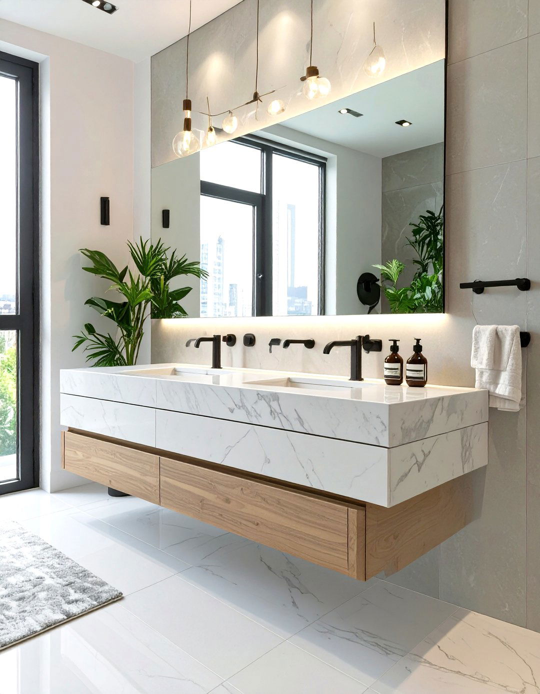 Cantilevered Countertop Studio Vanity - 30 studio design collection vanity ideas