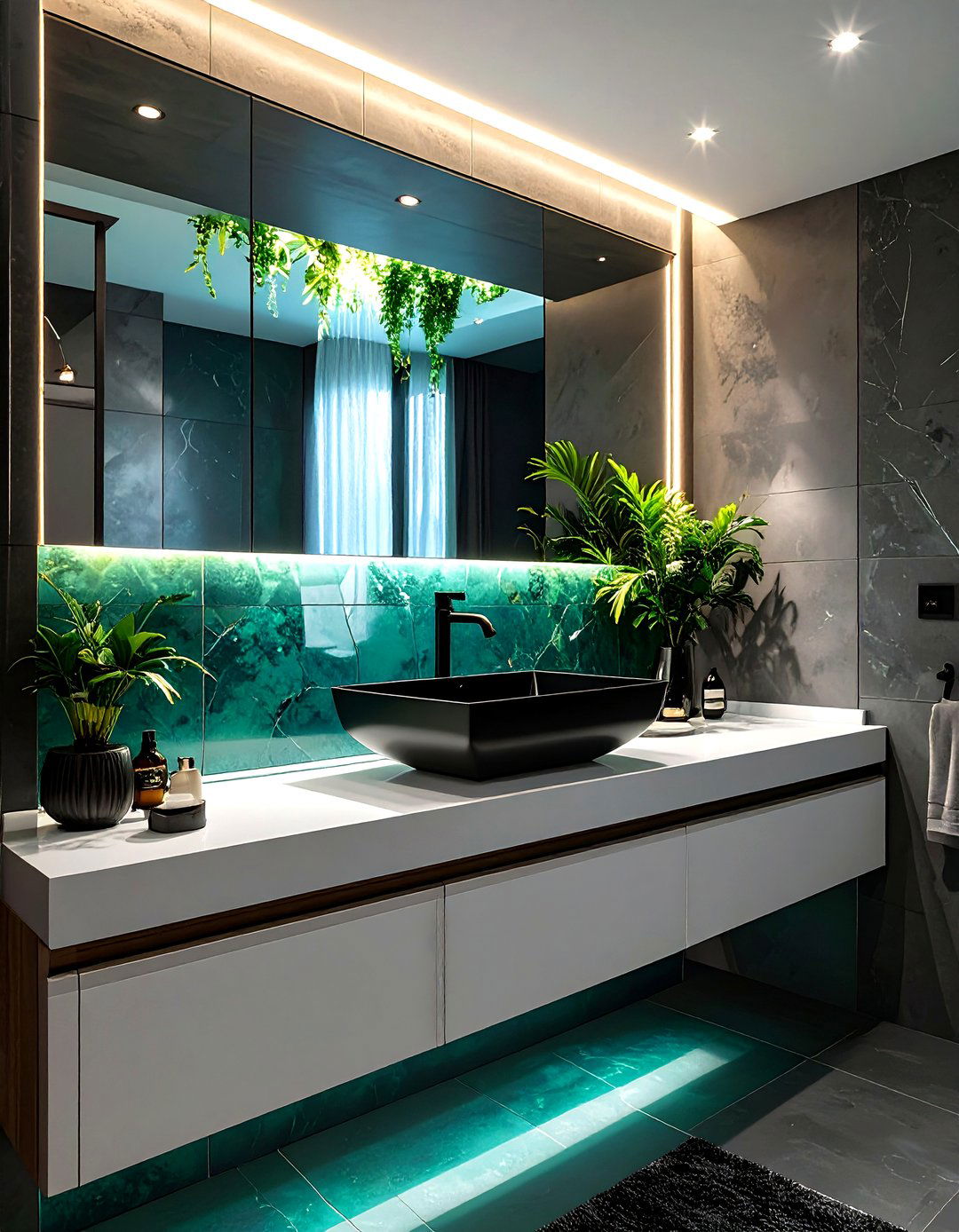 Cantilevered Countertop with a Vessel Sink - 30 small bathroom sink ideas