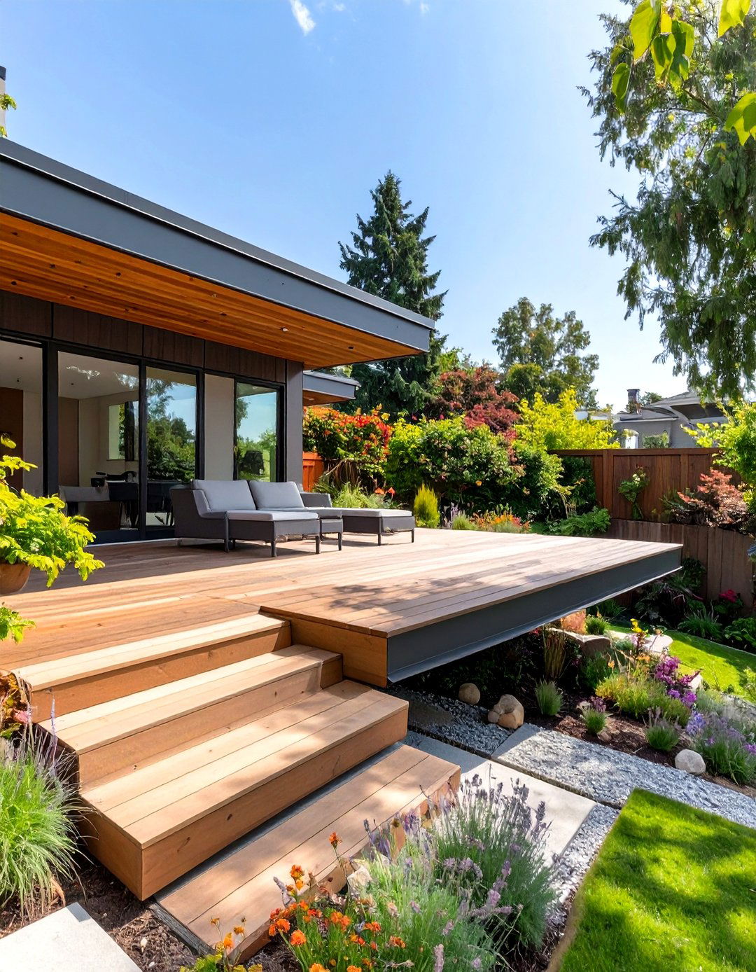Cantilevered Deck Extension - 30 small backyard deck ideas