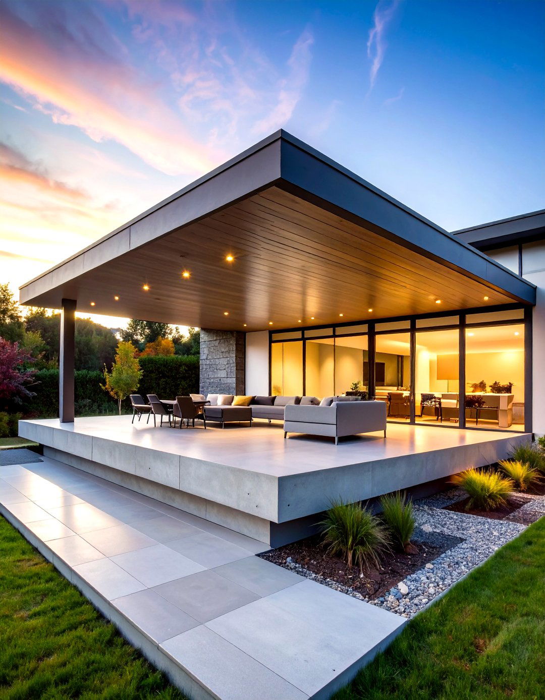 Cantilevered Porch Cover - 30 porch cover ideas