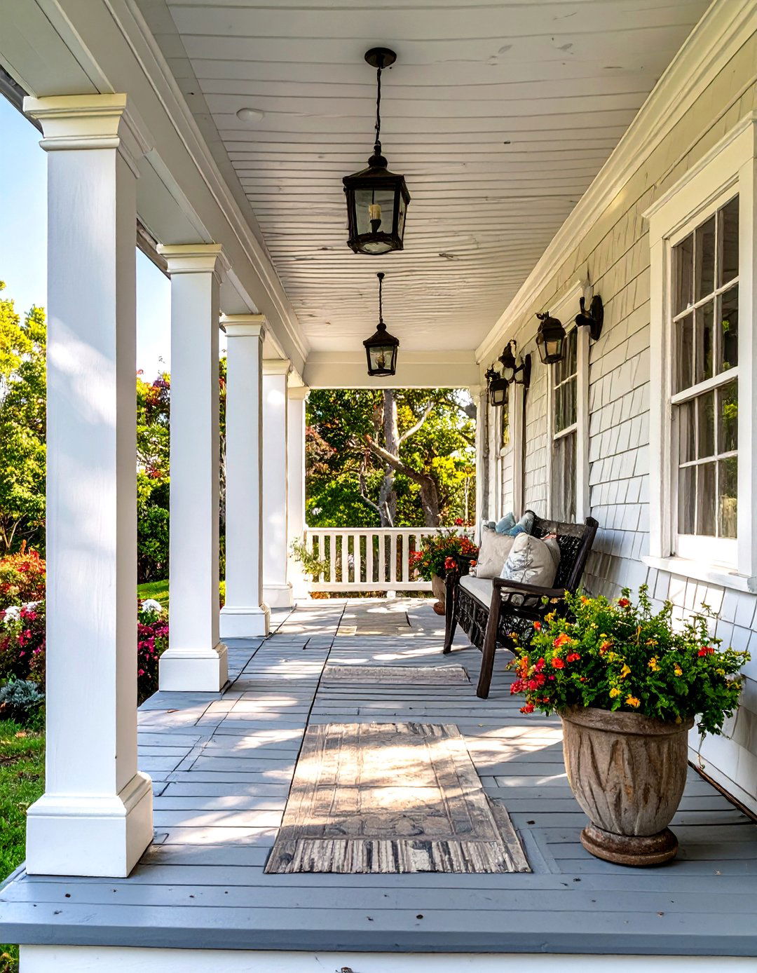 Cape Cod Porch with Unadorned Square Posts - 30 small cape cod front porch ideas