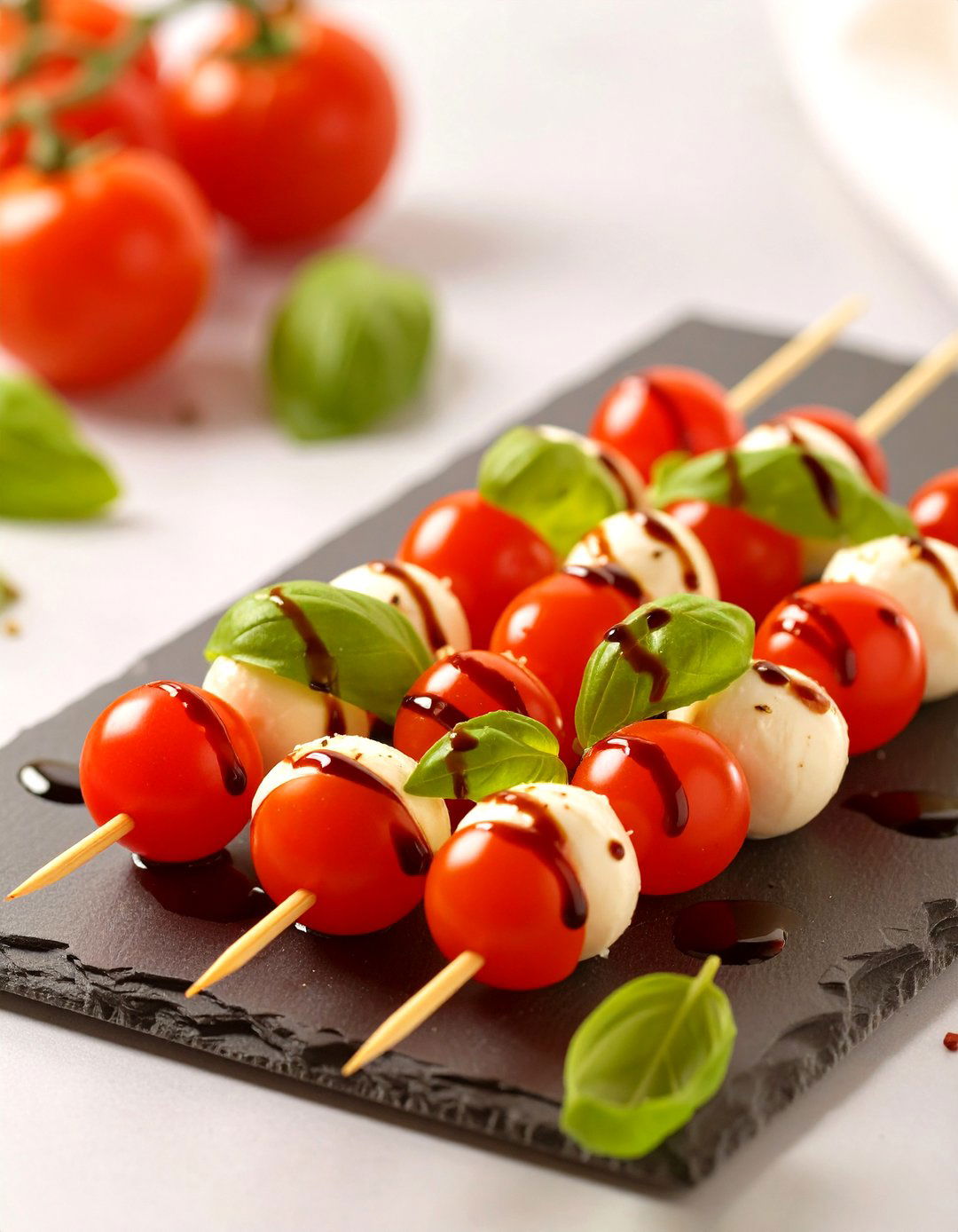 Caprese Salad Sticks - 30 baby shower snack ideas