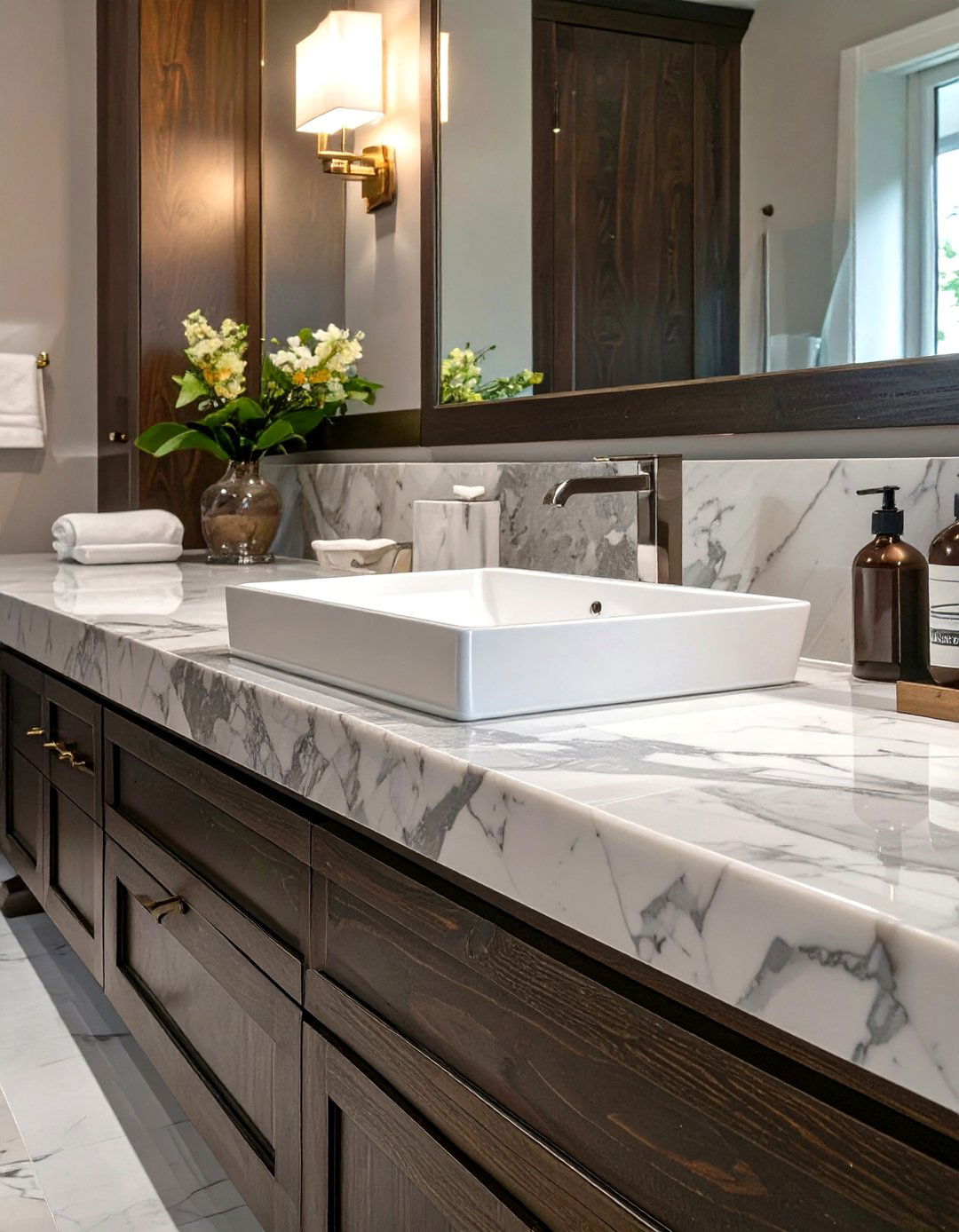 Carrara Marble Countertops - 30 timeless bathroom design ideas