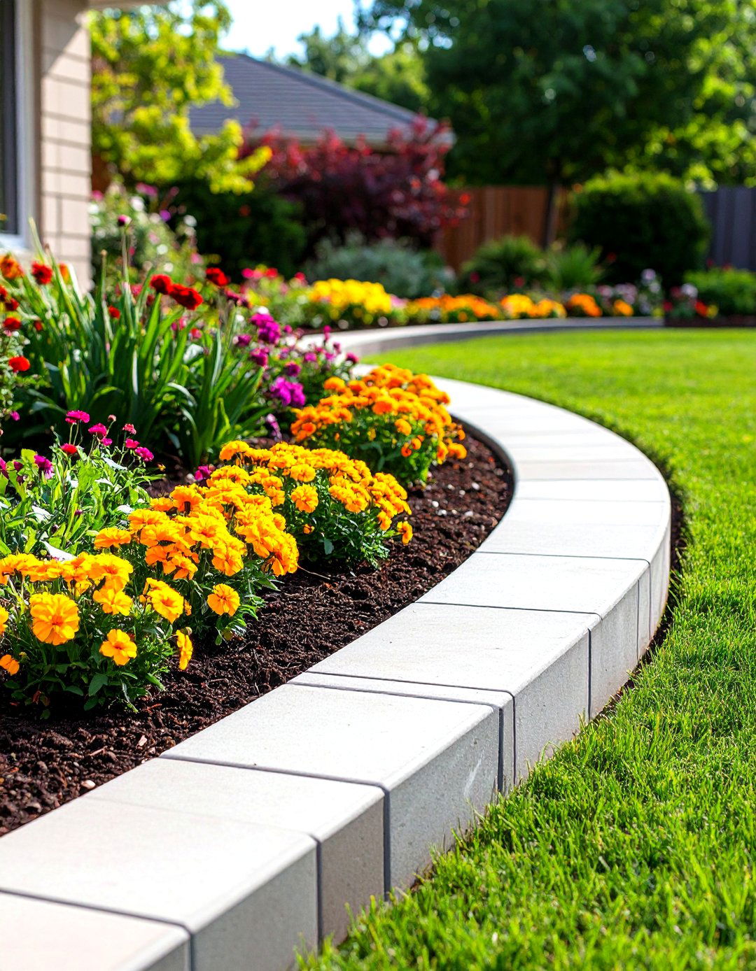 Cast Concrete Curbing - 30 landscaping border ideas