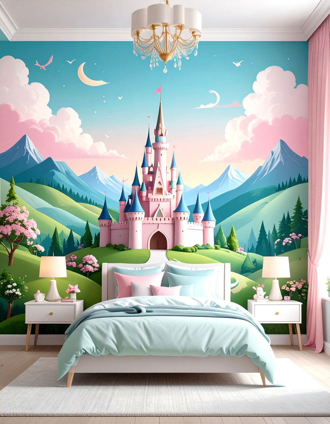 Castle Themed Mural Princess Bedroom - 30 princess bedroom ideas