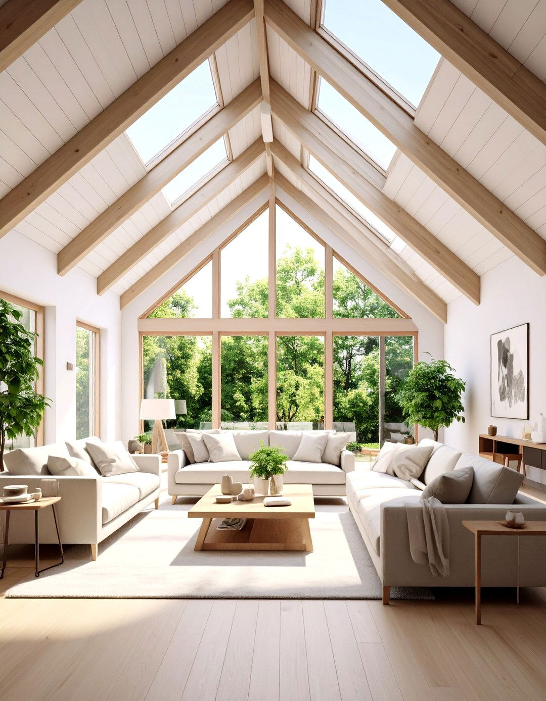 Cathedral Ceiling with Skylights - 30 living room ceiling ideas