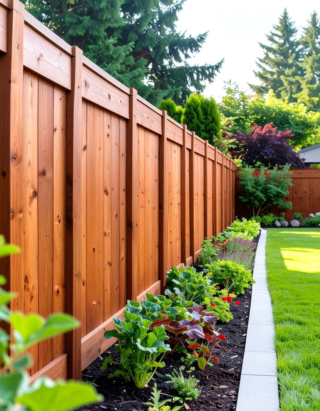Cedar Board Privacy Vegetable Garden Fence - 30 vegetable garden fence ideas