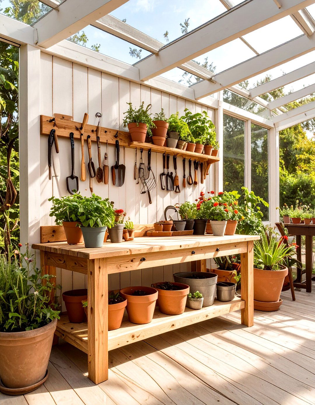 Cedar Potting Bench - 30 outdoor furniture ideas