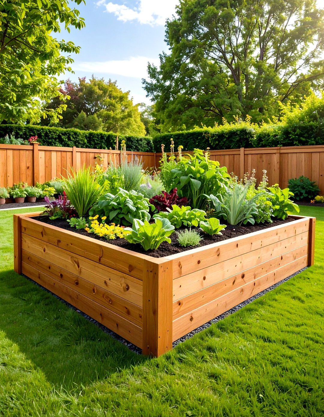 Cedar Wood Raised Garden Bed - 30 raised garden ideas