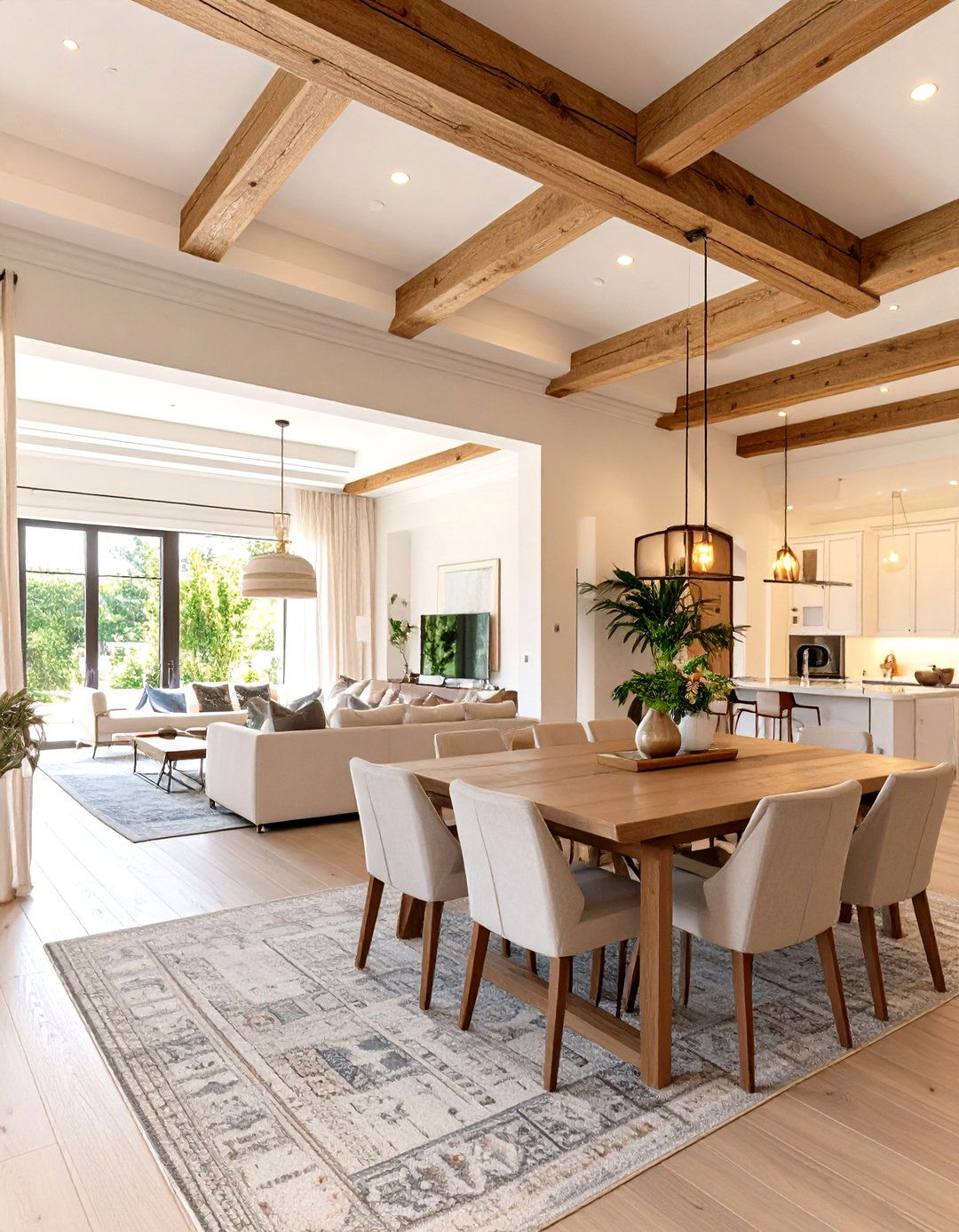 Ceiling Design to Zone Living and Dining Room - 30 open concept living room and dining room ideas