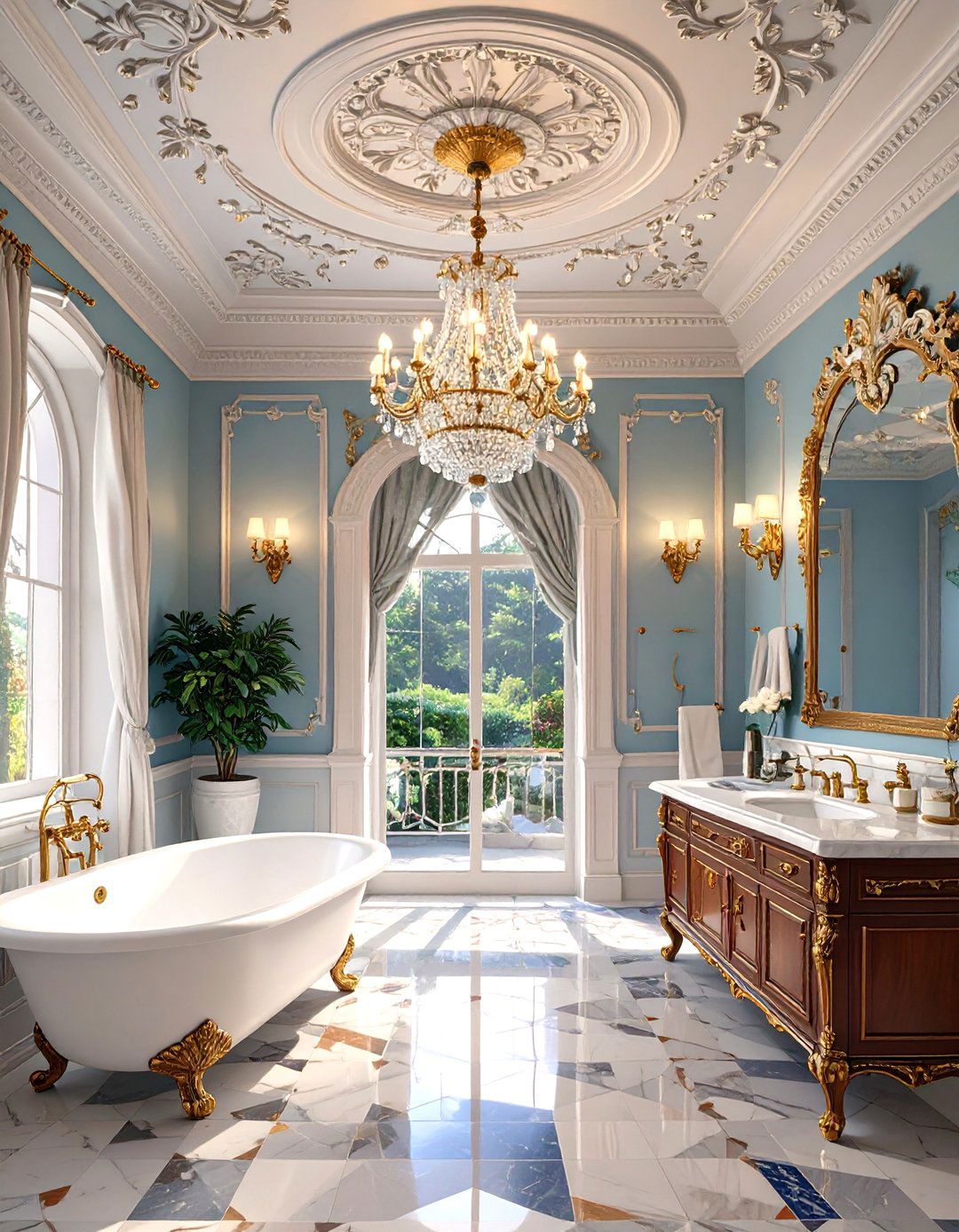 Ceiling Medallion - 30 victorian bathroom ideas