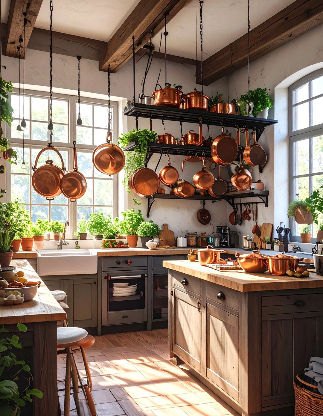 Ceiling Mounted Pot Rack Pantry - 30 small kitchen pantry ideas