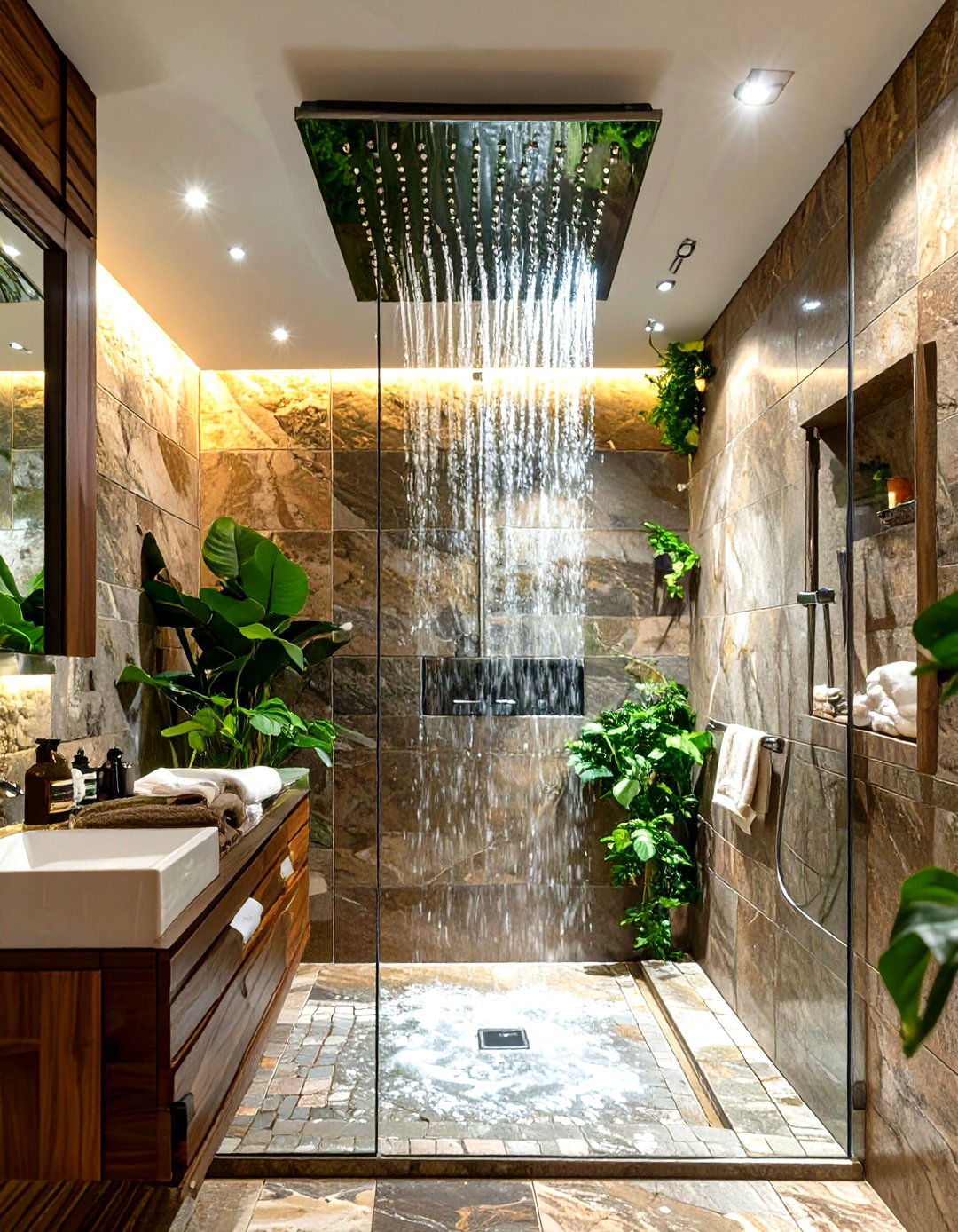Ceiling Mounted Rain Shower Head - 30 small shower ideas