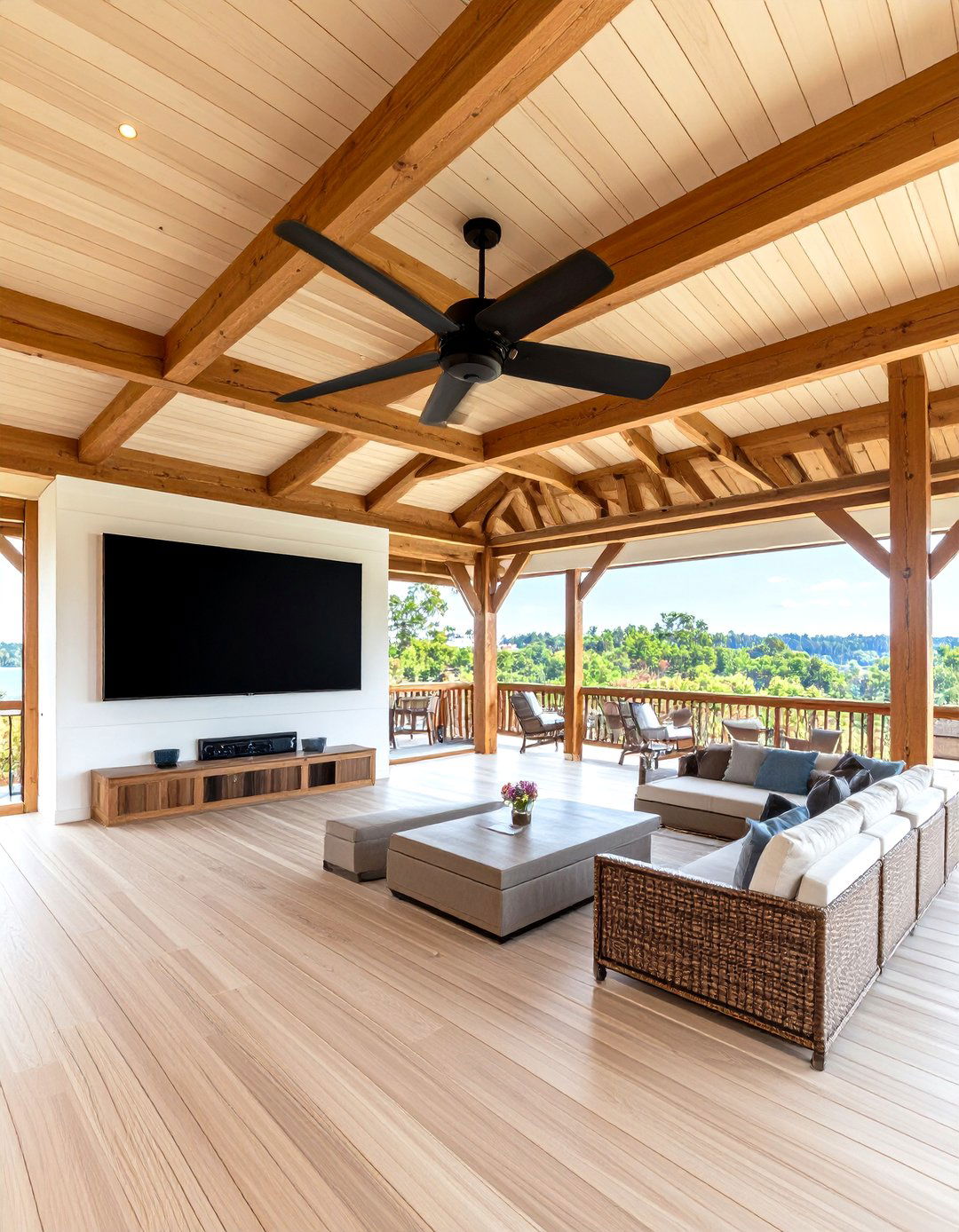 Ceiling Mounted Rotating Outdoor TV Mount - 30 outdoor tv mount ideas
