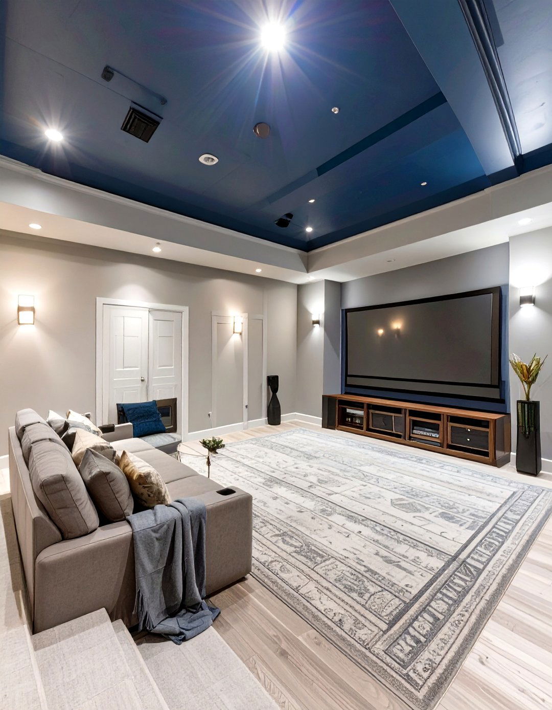 Ceiling Painted a Dark Color - 30 basement paint ideas