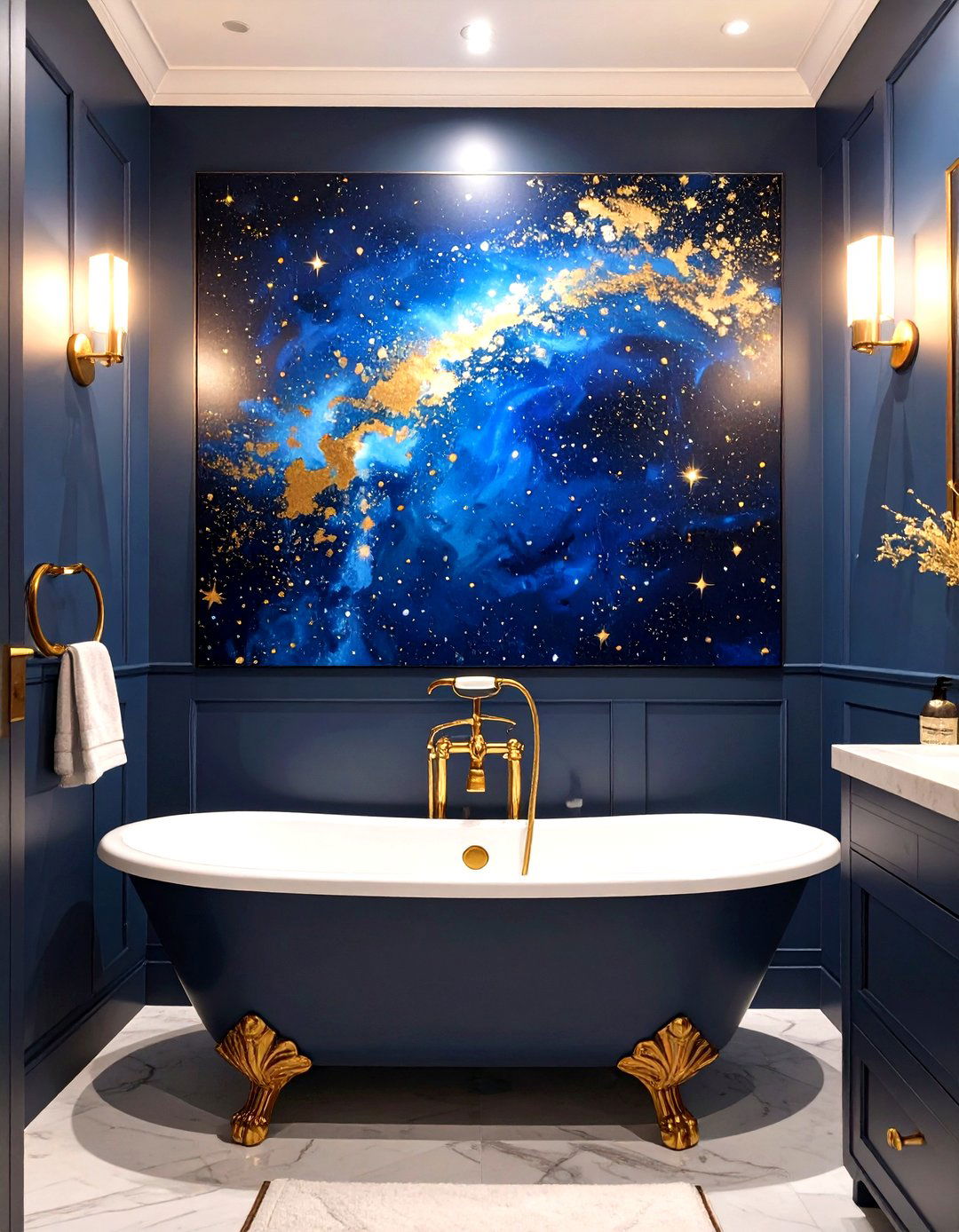 Celestial Night Sky Bathroom Art - 30 bathroom art ideas