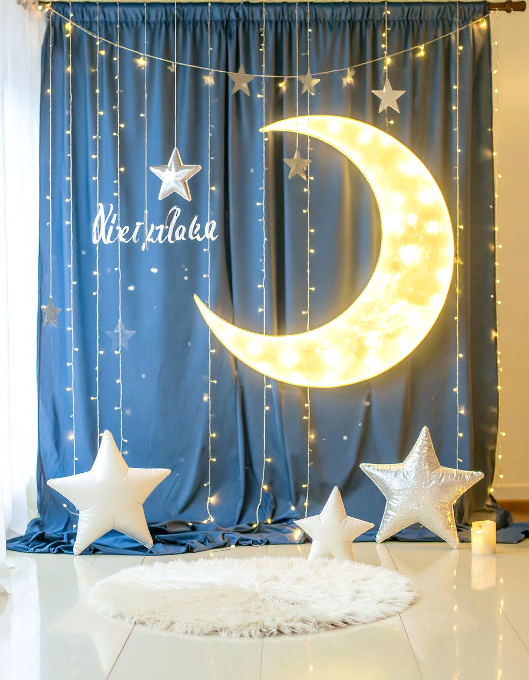 Celestial Twinkle Twinkle Little Star Backdrop - 30 baby shower backdrop ideas