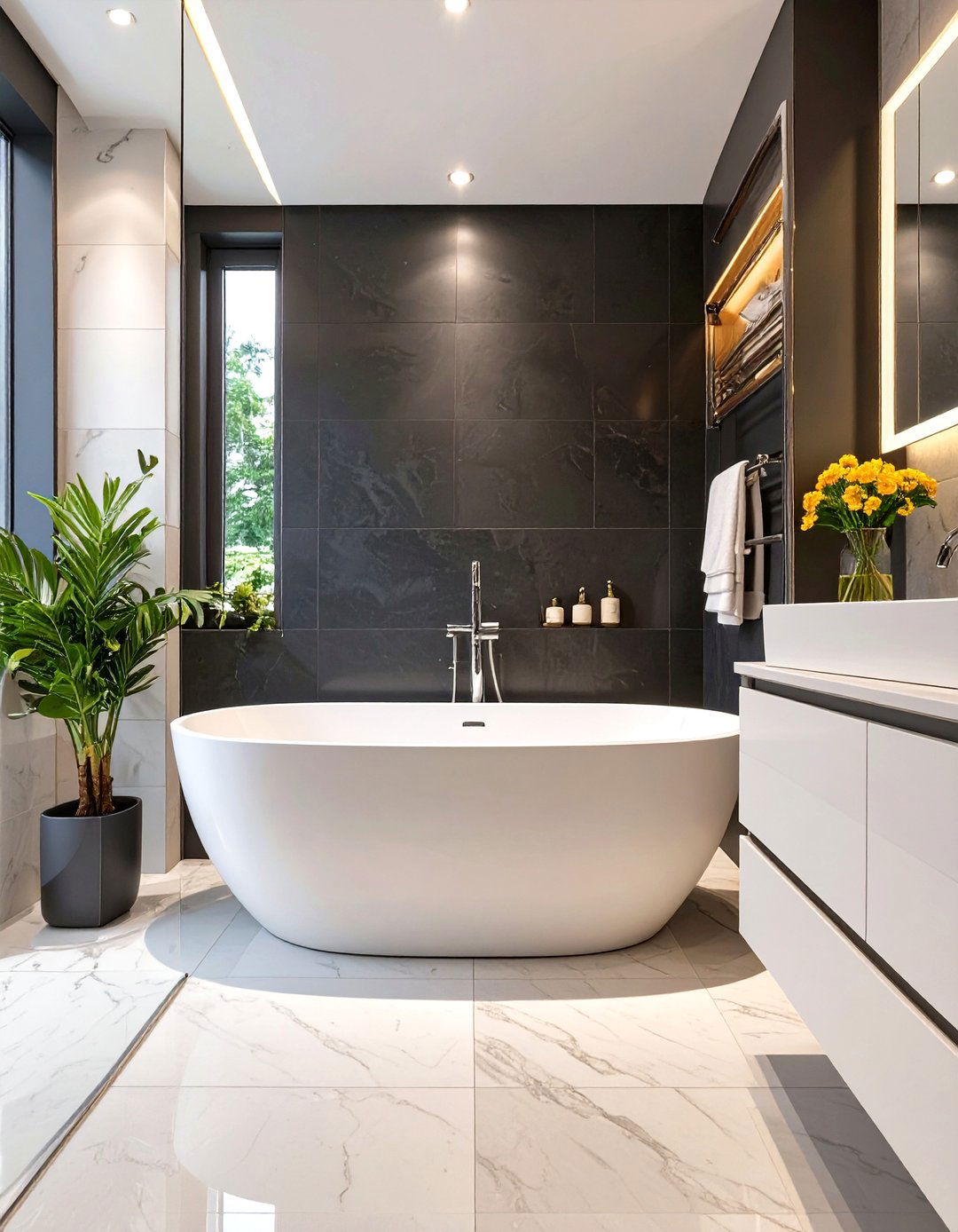 Centered Freestanding Tub Layout - 30 small bathroom layout ideas