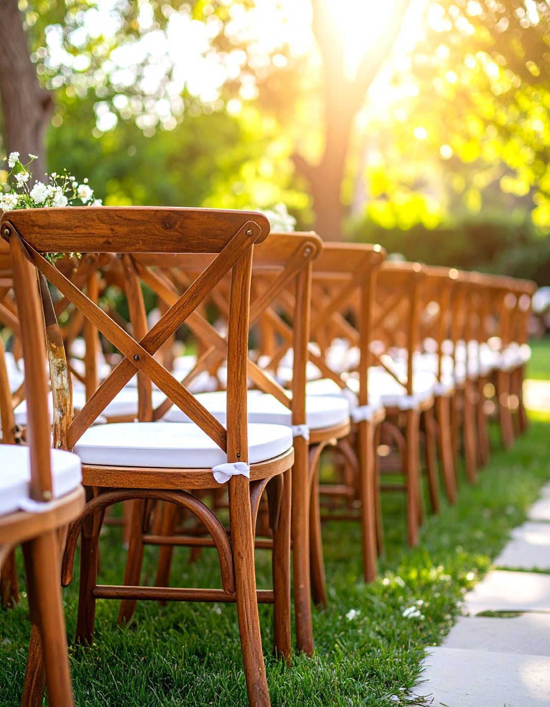 Ceremony Seating with Mismatched Chairs - 30 outdoor wedding ideas on a budget