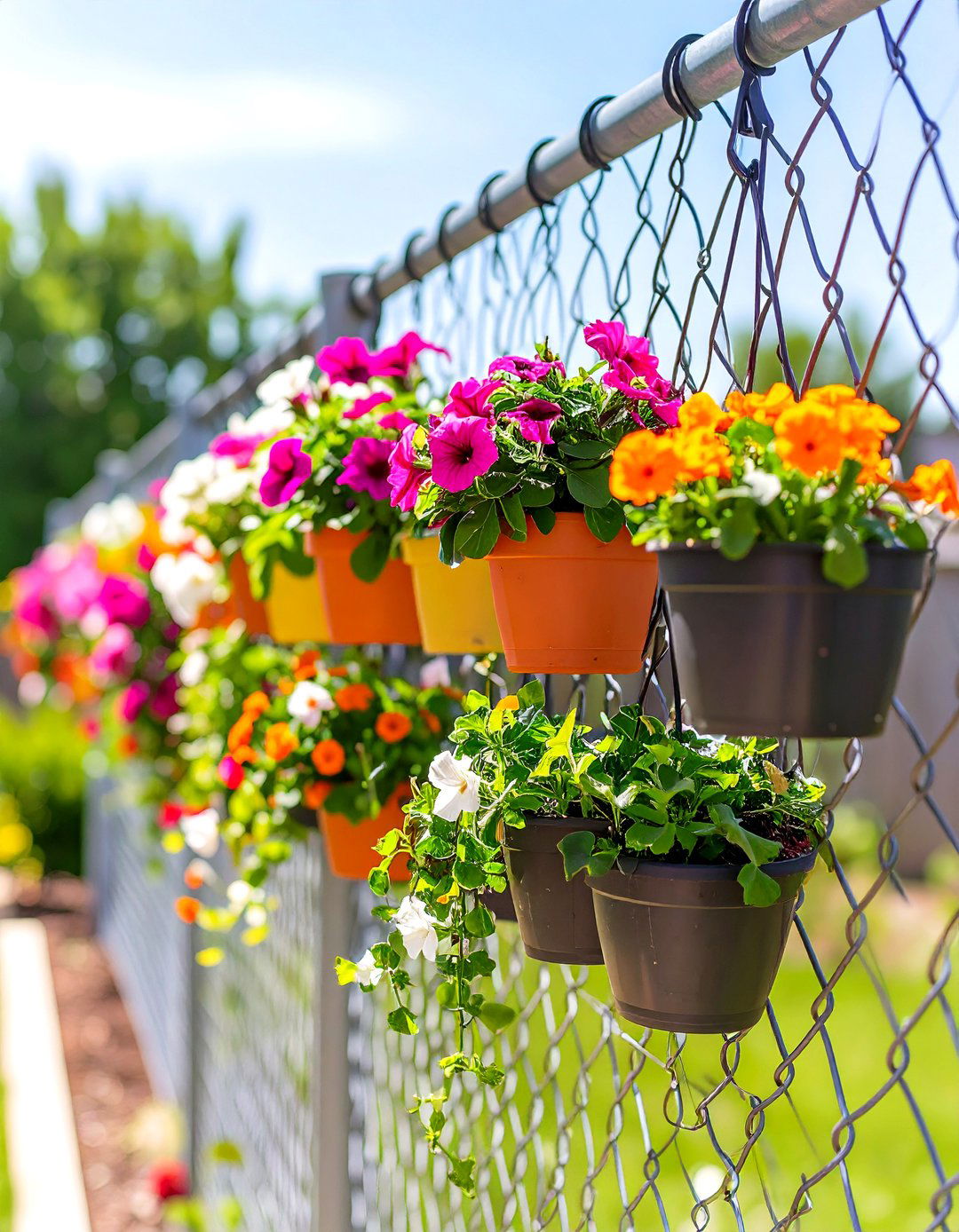 Chain Link Fence Planter Hooks - 30 vertical garden ideas