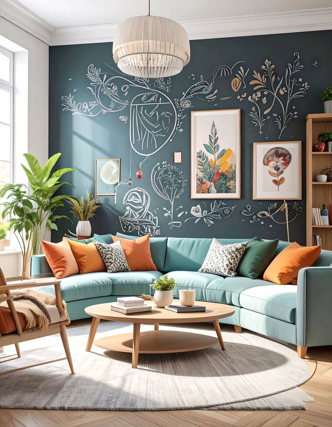 Chalkboard Accent Wall - 30 wall decoration ideas for living room