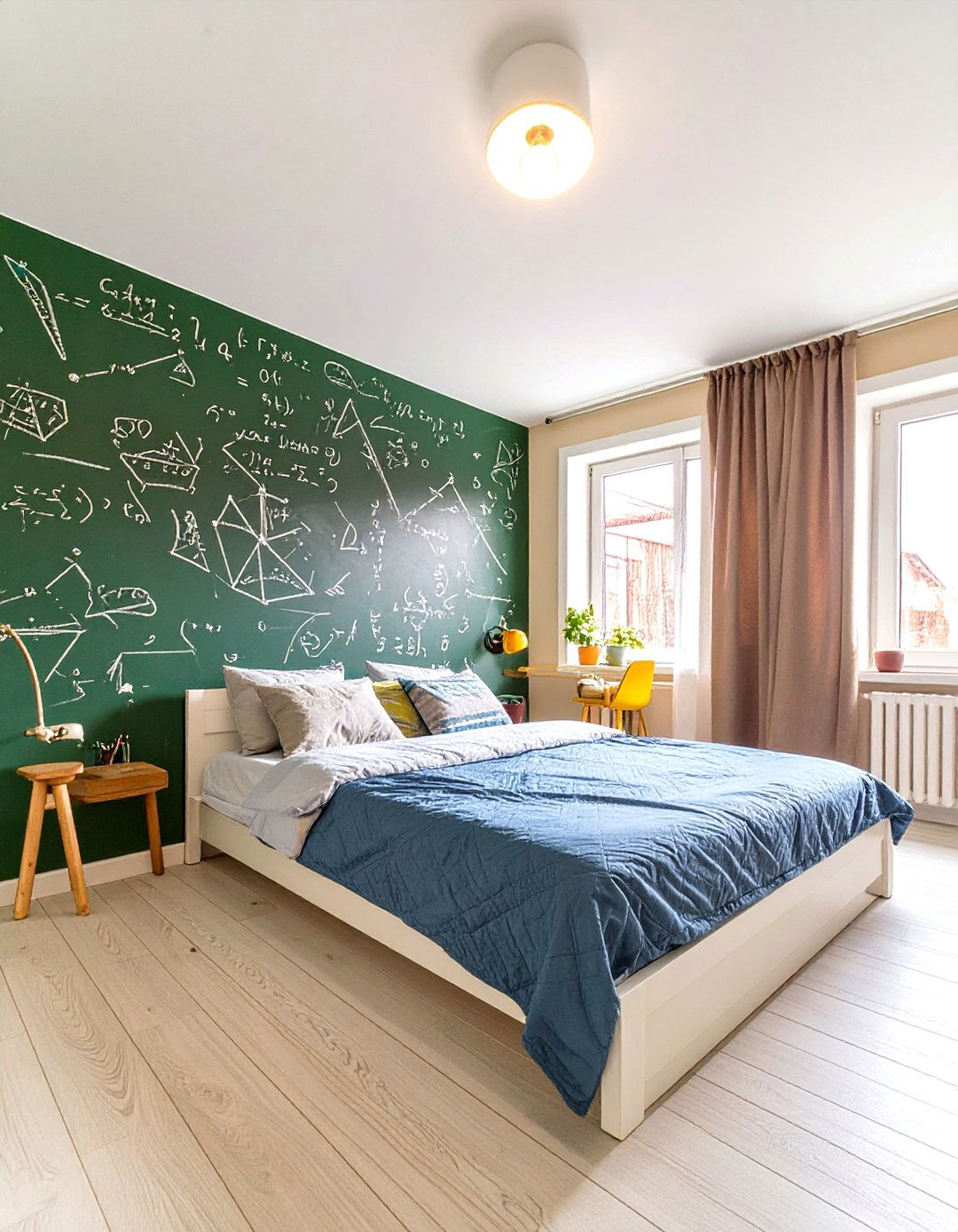 Chalkboard Accent Wall in a Teen Boys Bedroom - 30 teen boys bedroom ideas
